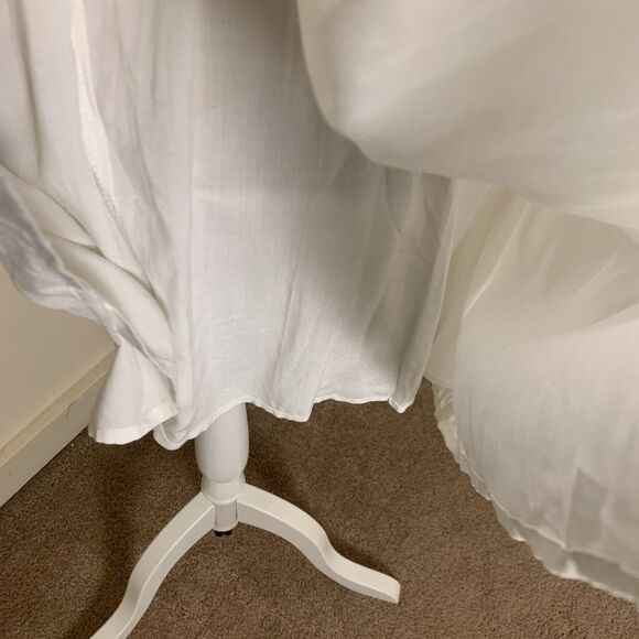 Lulus Daisy Petal Pickin Babydoll Mini Dress Women Small Ivory Fairy Embroidered - Picture 10 of 15